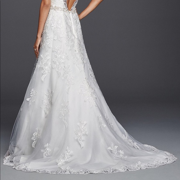 Jewel Lace Wedding Dress with Helter Neckline - Picture 3 of 11